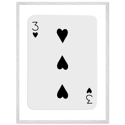 Poker Card Print - Three of Spades - Framed Wall Art, Eco-Friendly Wood Frame in Black, White, or Natural - Vibrantwalls
