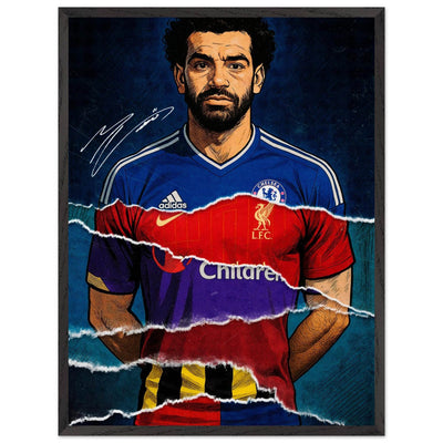 Mohamed Salah Pop Art Football Legend Mounted Framed Poster – Eco-Friendly, Ready to Hang - Vibrantwalls