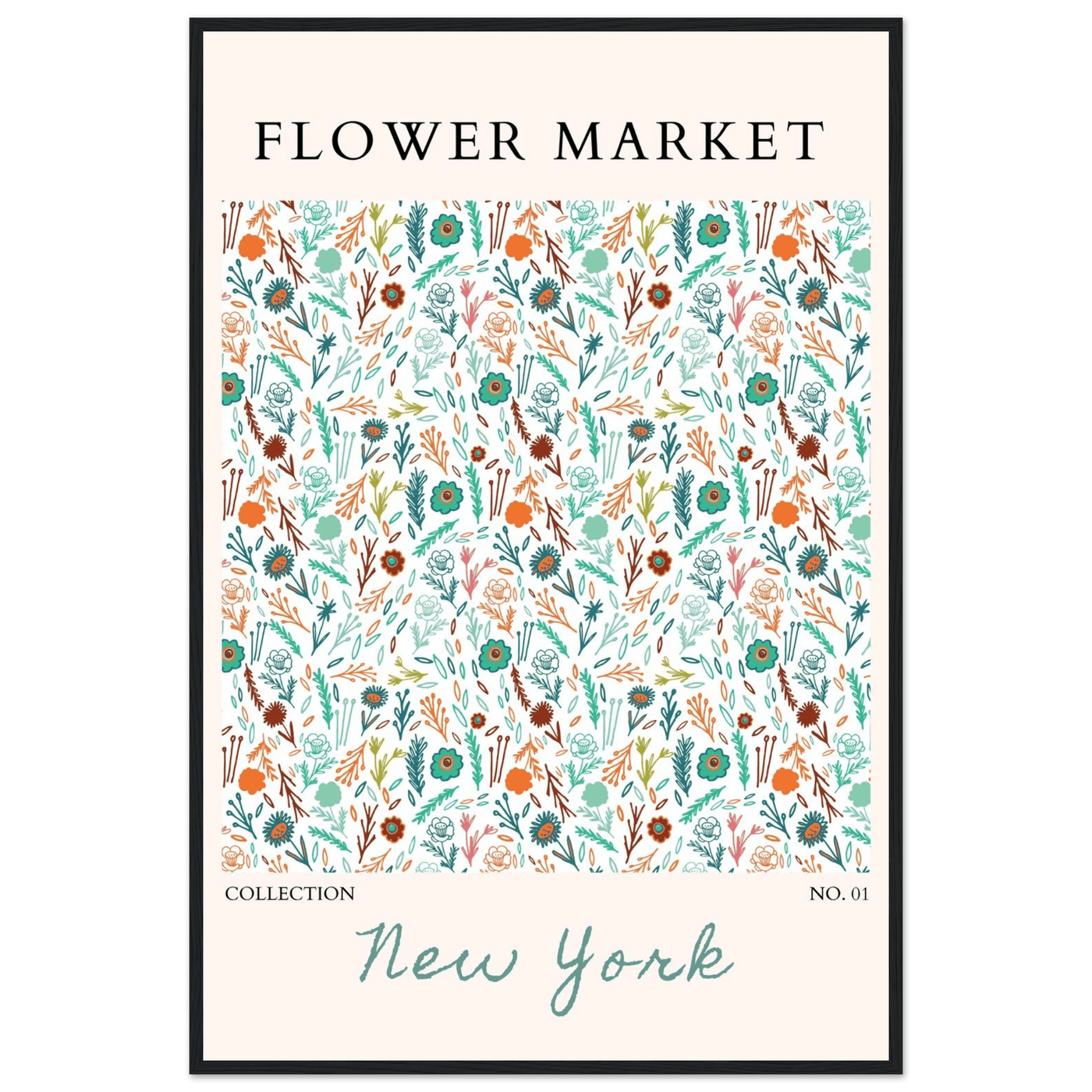 Flower Market New York Framed Poster – Whimsical Floral Art Print | Ready-to-Hang in Your Choice of Frame - Vibrantwalls