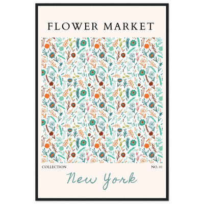 Flower Market New York Framed Poster – Whimsical Floral Art Print | Ready-to-Hang in Your Choice of Frame - Vibrantwalls
