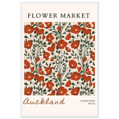 Auckland Flower Market Framed Poster – Vibrant Poppy Art Print | Ready-to-Hang Floral Decor - Vibrantwalls
