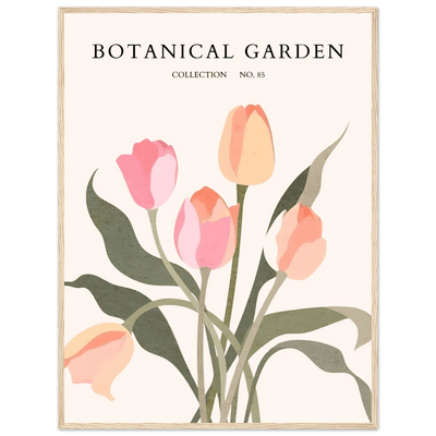Botanical Garden Framed Posters – Soft Tulip Hues & Abstract Nature Art Prints | Ready-to-Hang in Your Choice of Frame - Vibrantwalls