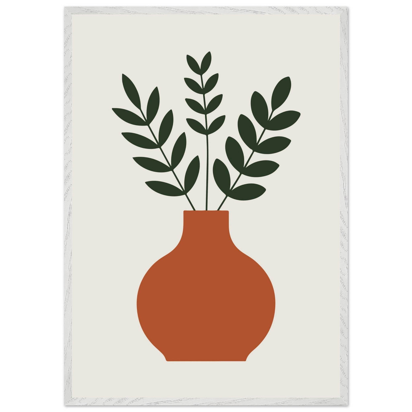 Terracotta Vase Greenery - Vibrantwalls