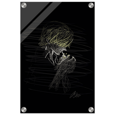 Manga Anime Wall Decor - Scribble Art Acrylic Print for Abstract Luminous Modern Home Aesthetics - Vibrantwalls