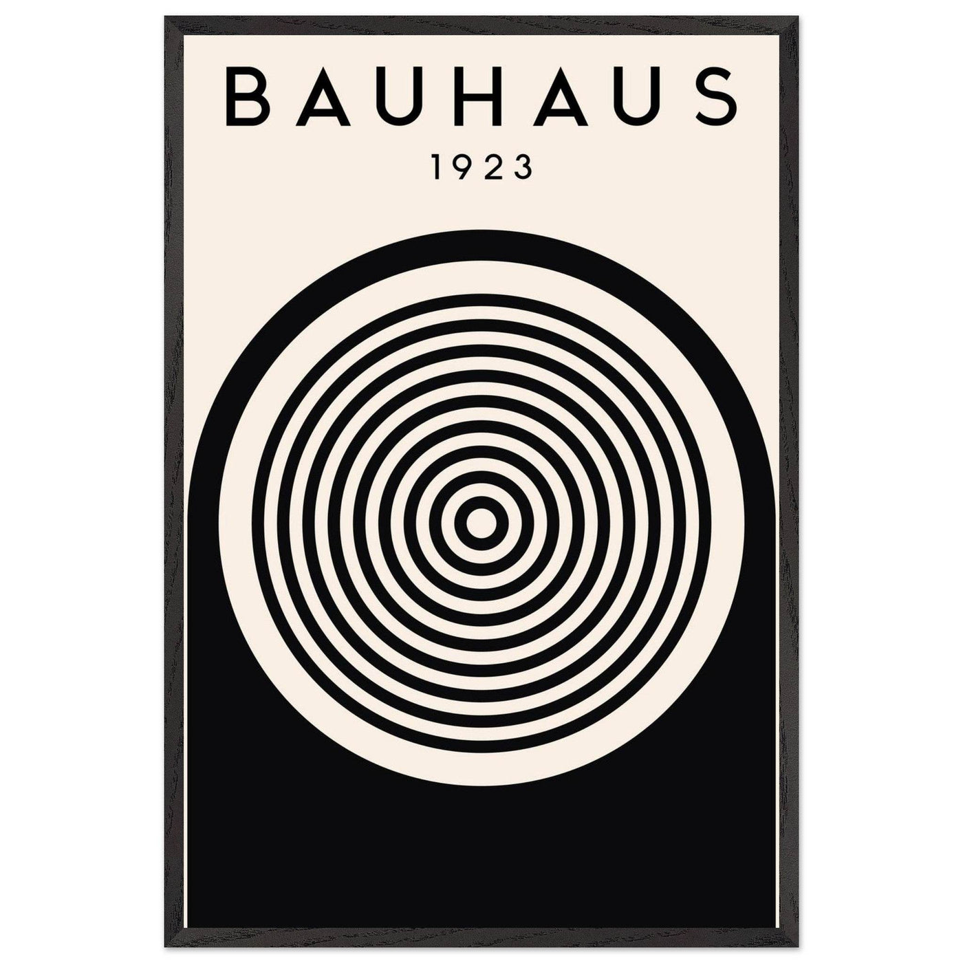 Bauhaus Black and White Art - Concentric Circle Design - Vibrantwalls