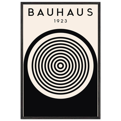 Bauhaus Black and White Art - Concentric Circle Design - Vibrantwalls