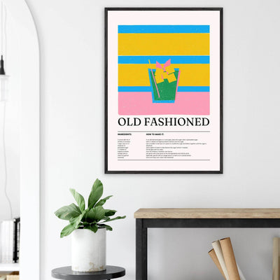 Old Fashioned Cocktail Recipe Art Print - Vibrantwalls