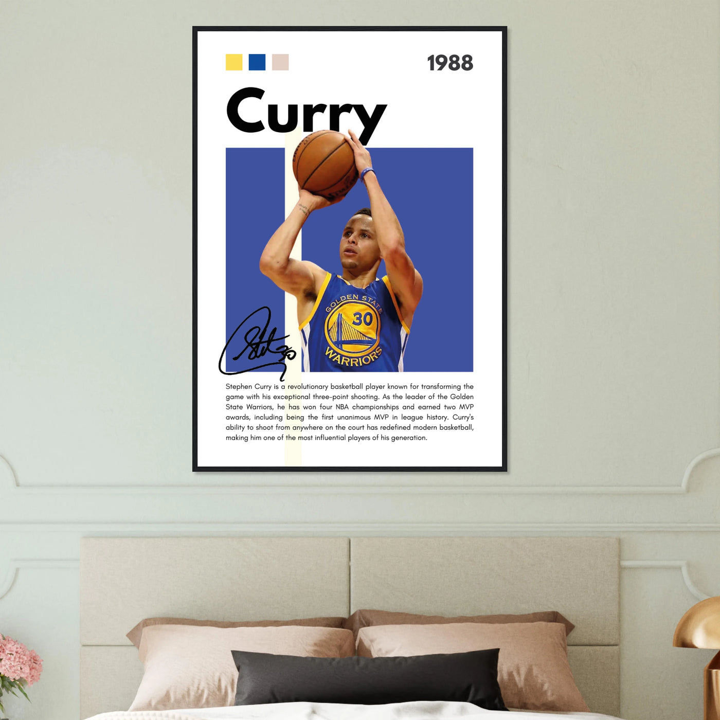 Stephen Curry Golden State Warriors Vintage Art Vibrantwalls