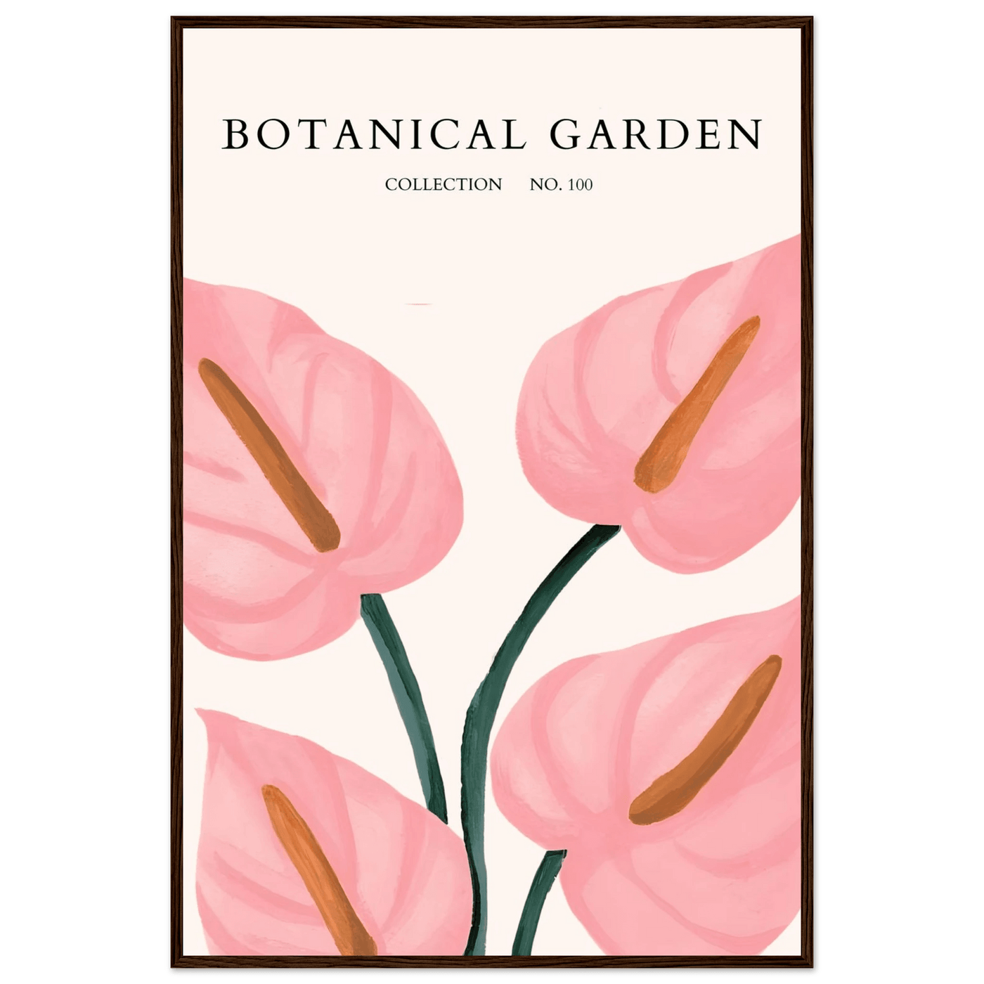 Botanical Garden Framed Poster – Pink Anthurium Bloom Art Print | Elegant & Ready-to-Hang - Vibrantwalls