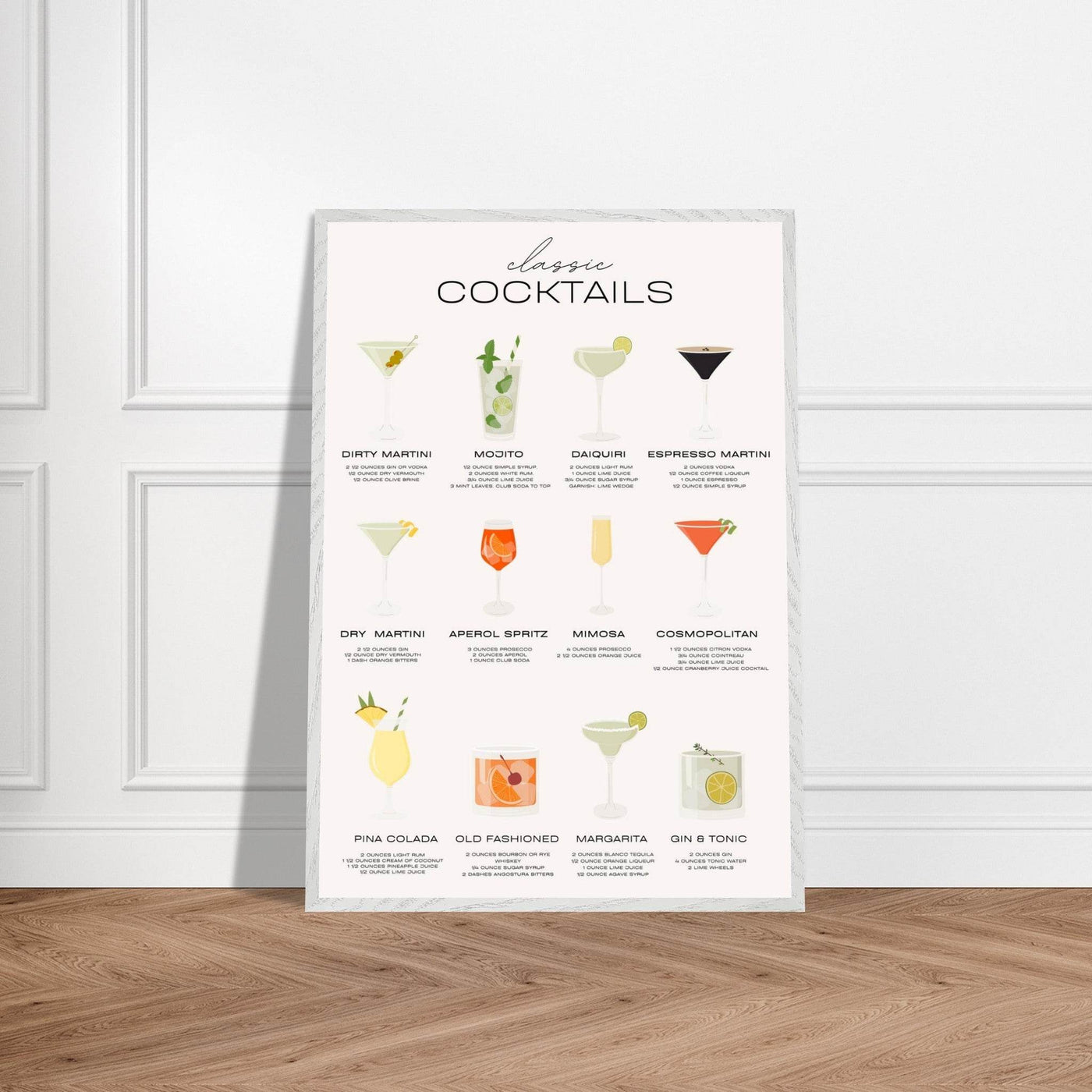Classic Cocktail Recipe - Vibrantwalls