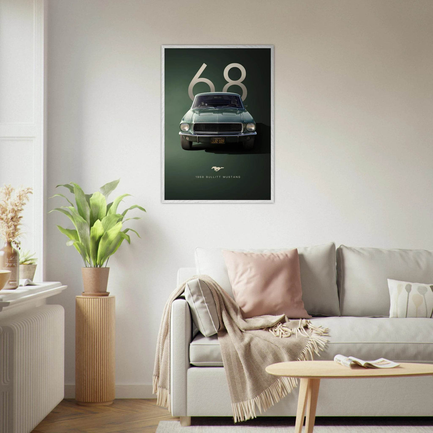 1968 Bullitt Mustang GT - 50th Anniversary Framed Poster | Iconic Automotive Art, Ready-to-Hang - Vibrantwalls