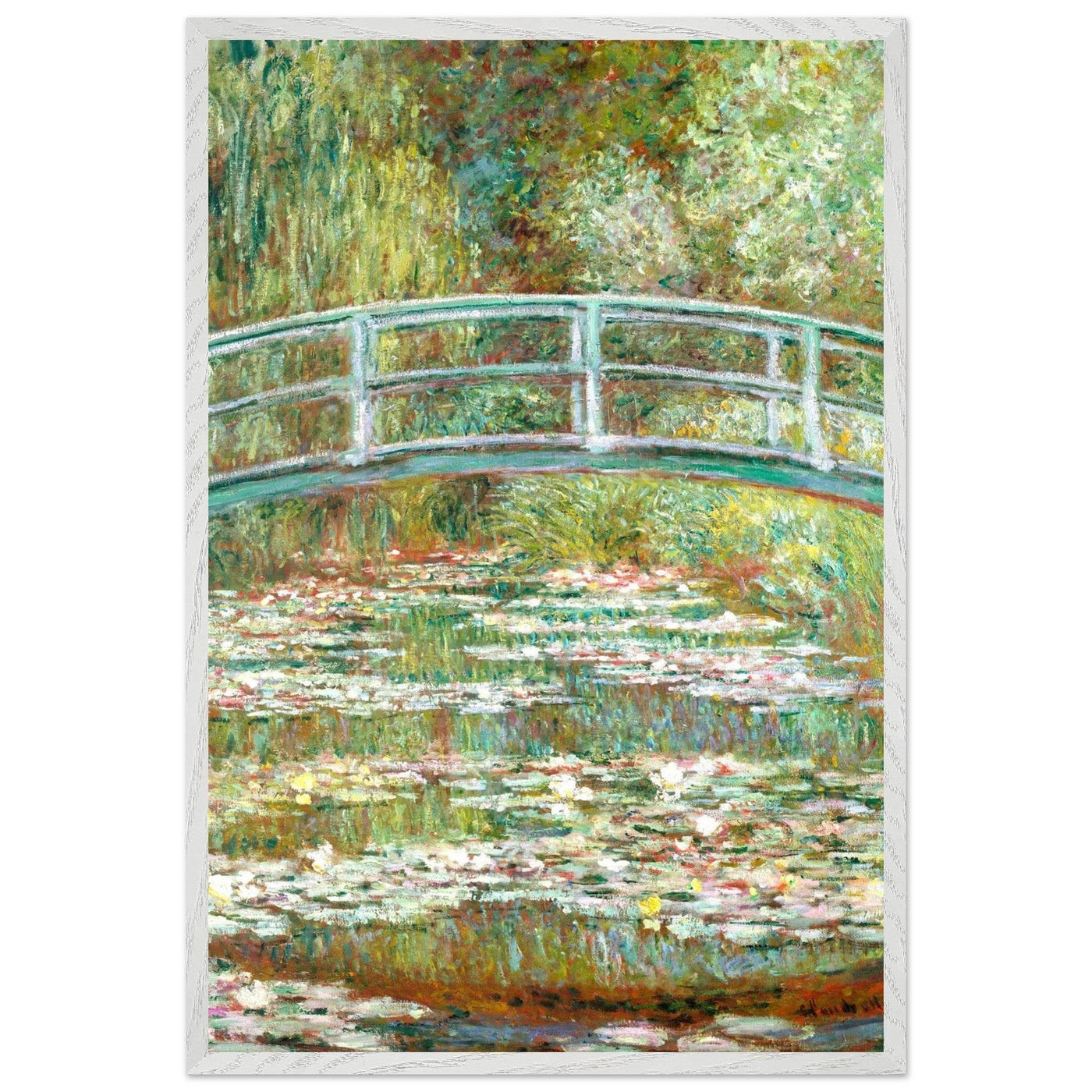 Bridge Over a Pond Art Print - Water Lilies Decorative Artwork for Your Space - Vibrantwalls
