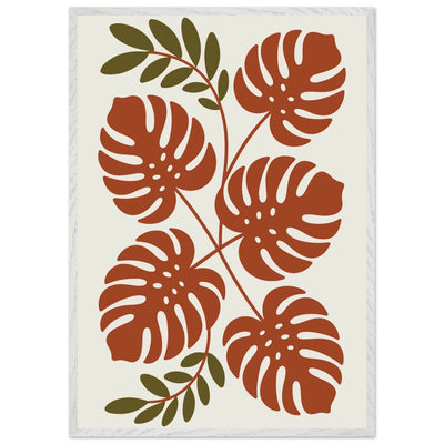 Monstera Leaf Composition in Terracotta Tones - Vibrantwalls