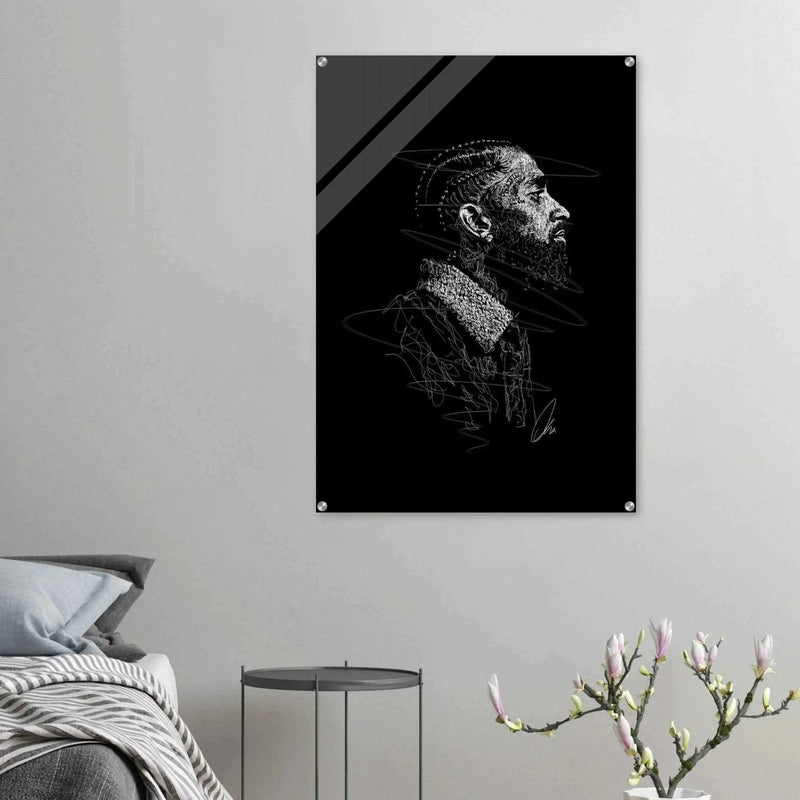 Nipsey Hussle Abstract Acrylic Print – Iconic, Contemporary, Durable Wall Art in Multiple Sizes - Vibrantwalls