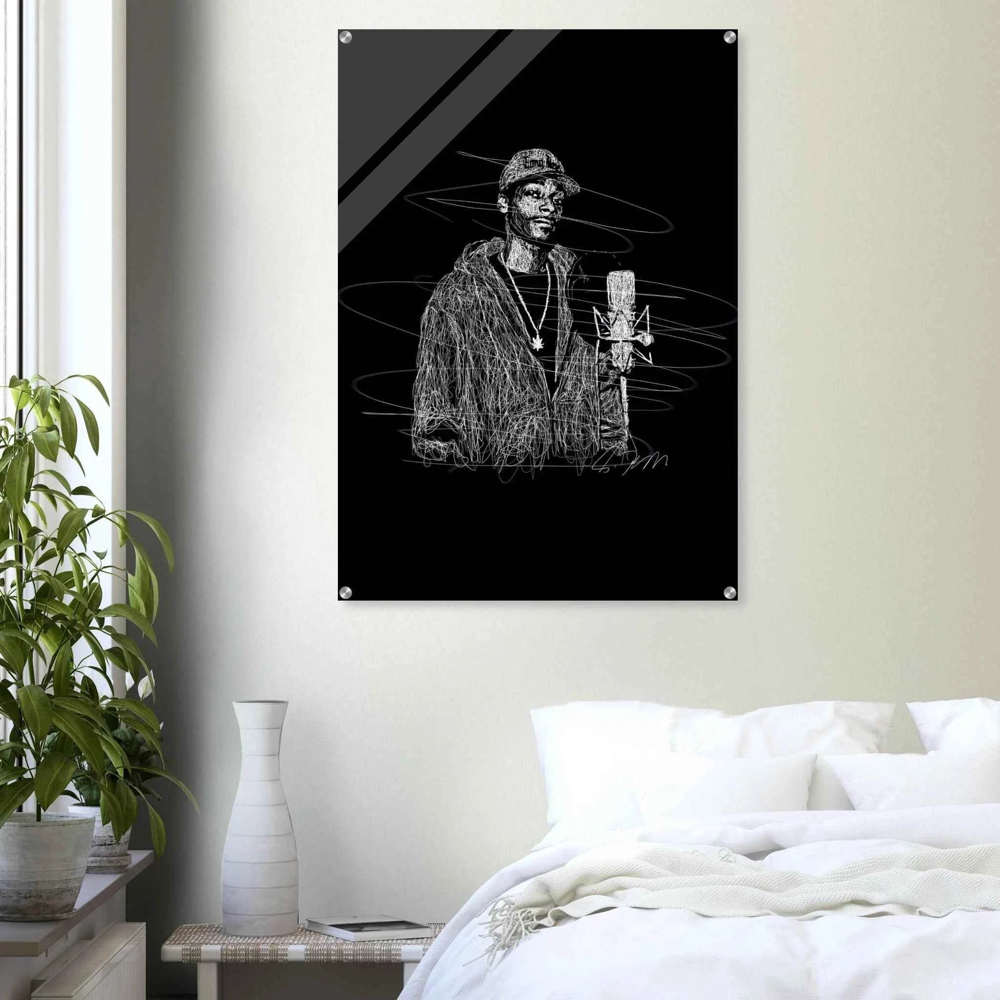 Snoop Dogg 'Scribble' Acrylic Print – Iconic, Modern Hip-Hop Wall Art - Vibrantwalls