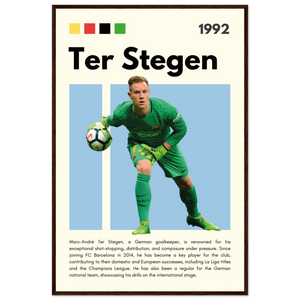 Marc-André Ter Stegen FC Barcelona Goalkeeper Framed Poster – Minimalist Football Art Print 60x90 cm 24x36″ Dark wood frame Vibrantwalls