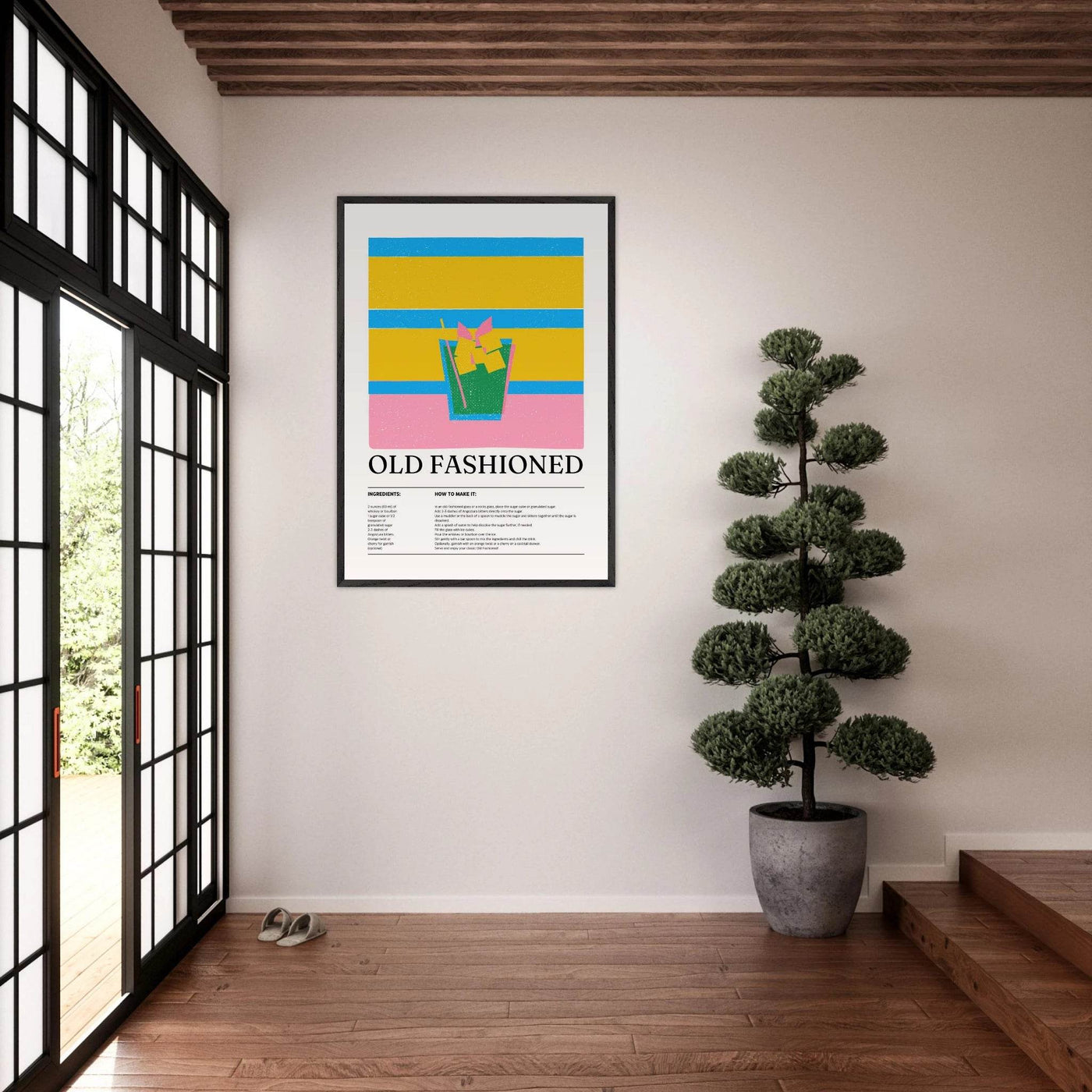 Old Fashioned Cocktail Recipe Art Print - Vibrantwalls