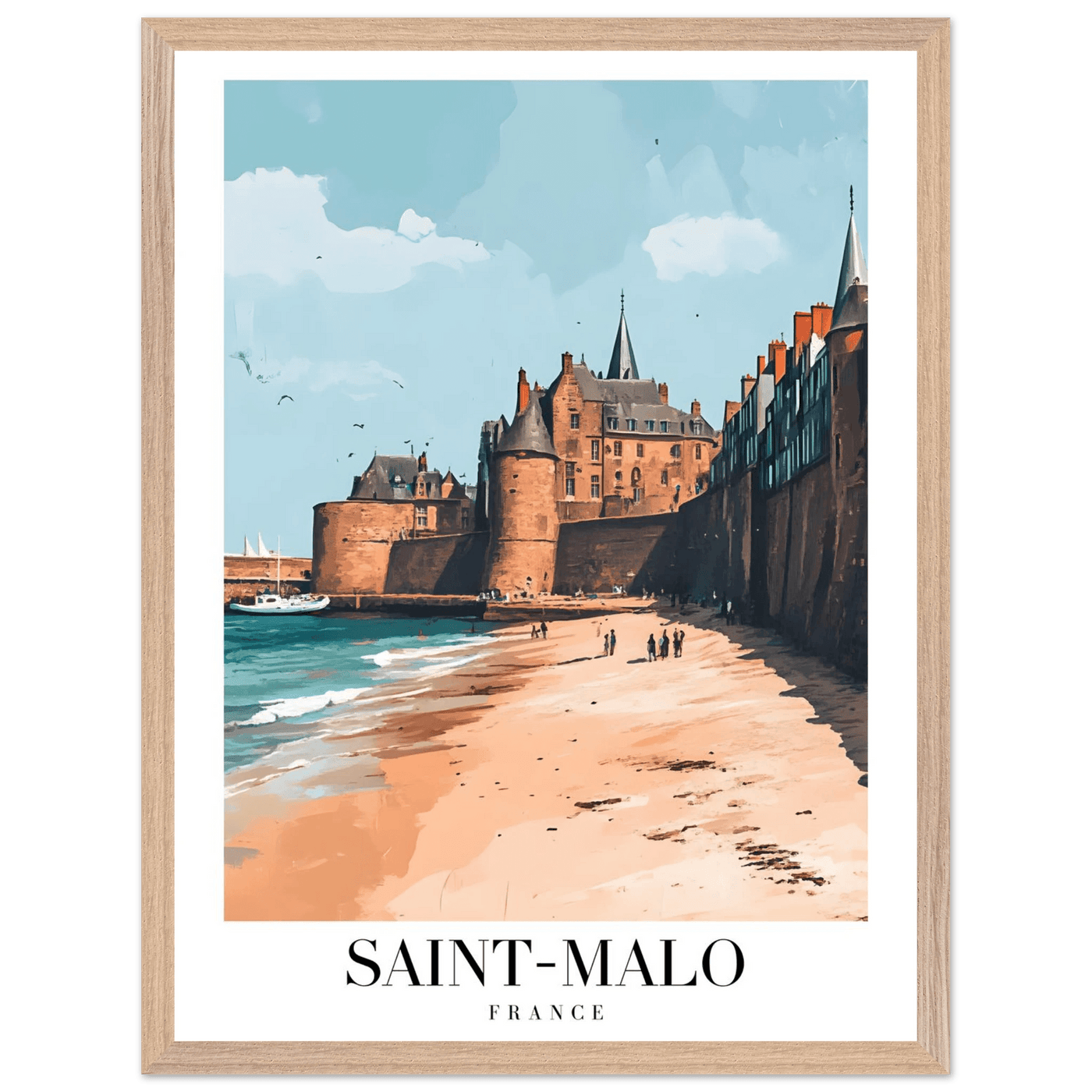 Saint-Malo France Framed Poster – Vintage Coastal Wall Art with Custom Wooden Frame - Vibrantwalls