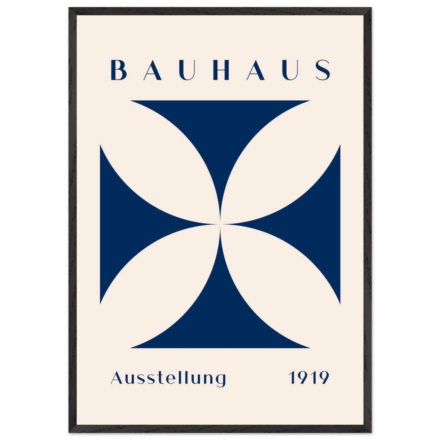 Bauhaus Exhibition 1919 Navy Cream Movement Style Design Wall Art - Vibrantwalls