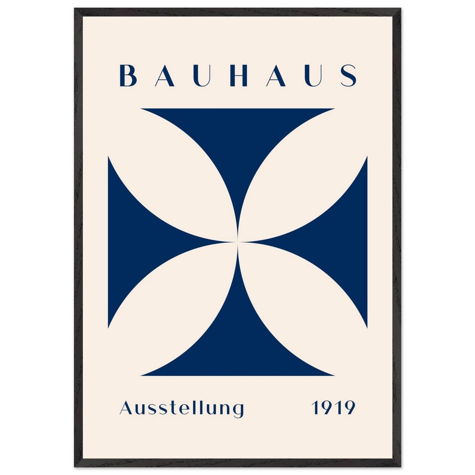 Bauhaus Exhibition 1919 Navy Cream Movement Style Design Wall Art - Vibrantwalls