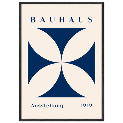 Bauhaus Exhibition 1919 Navy Cream Movement Style Design Wall Art - Vibrantwalls