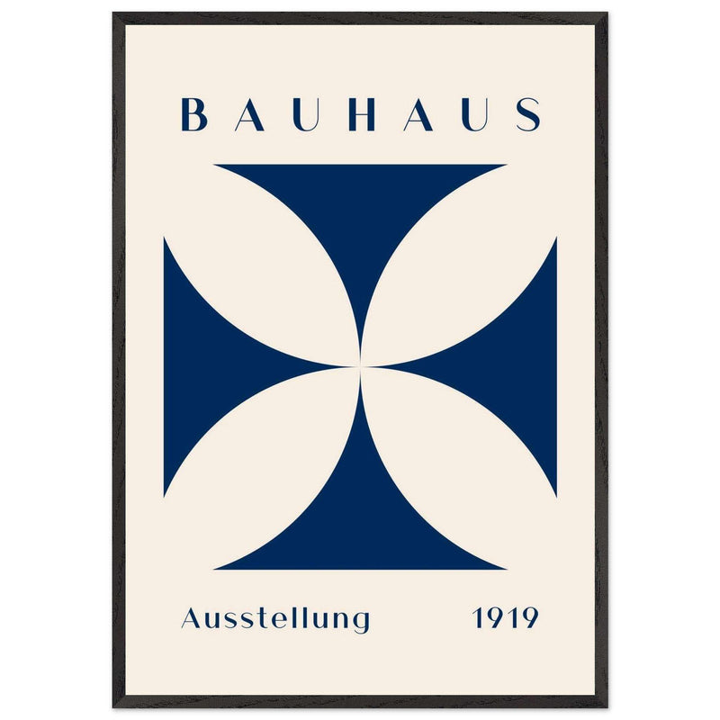 Bauhaus Exhibition 1919 Navy Cream Movement Style Design Wall Art - Vibrantwalls