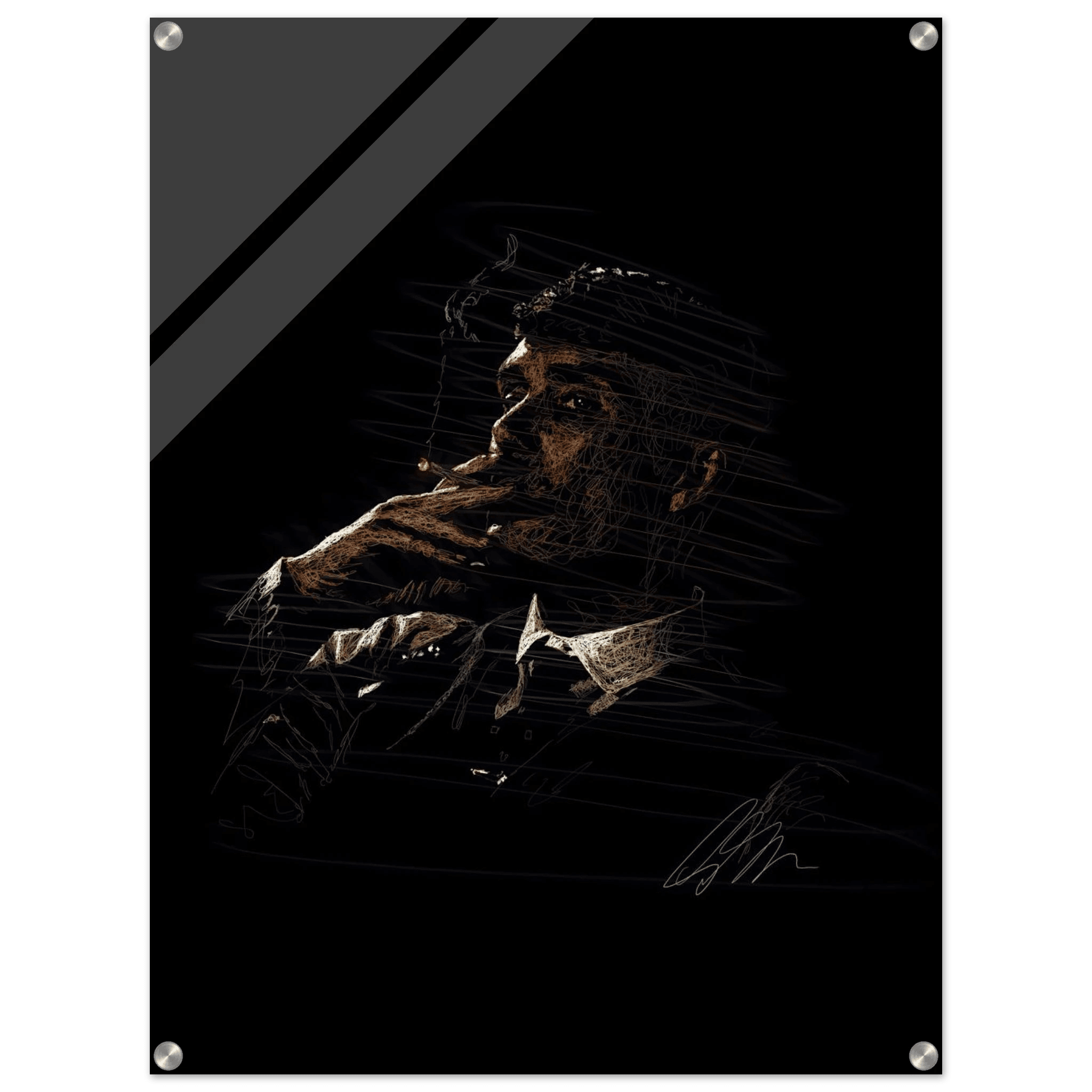 Thomas Shelby Acrylic Print - Distinctive Scribble Art for Enthusiasts - Vibrantwalls