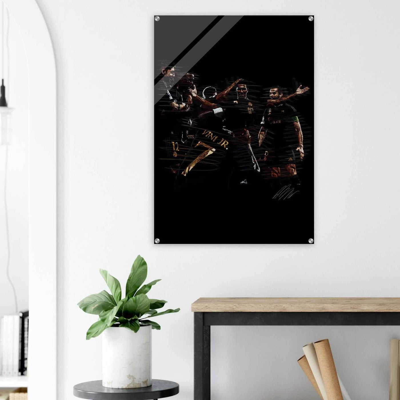 Dynamic Football Legends Acrylic Print – Energetic, Modern Sports Wall Art for Your Space - Vibrantwalls