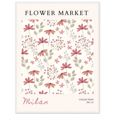 Milan Flower Market Framed Poster – Blush & Sage Floral Art Print | Ready-to-Hang Wall Decor - Vibrantwalls