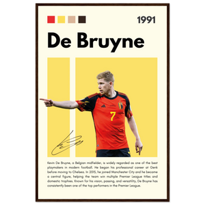 Kevin De Bruyne Football Legend Framed Poster – Vibrant Pop Art Print for Modern Fans 60x90 cm 24x36″ Dark wood frame Vibrantwalls