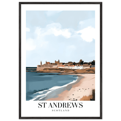 St Andrews Scotland Framed Poster – Coastal Town Wall Art with Wooden Frame - Vibrantwalls