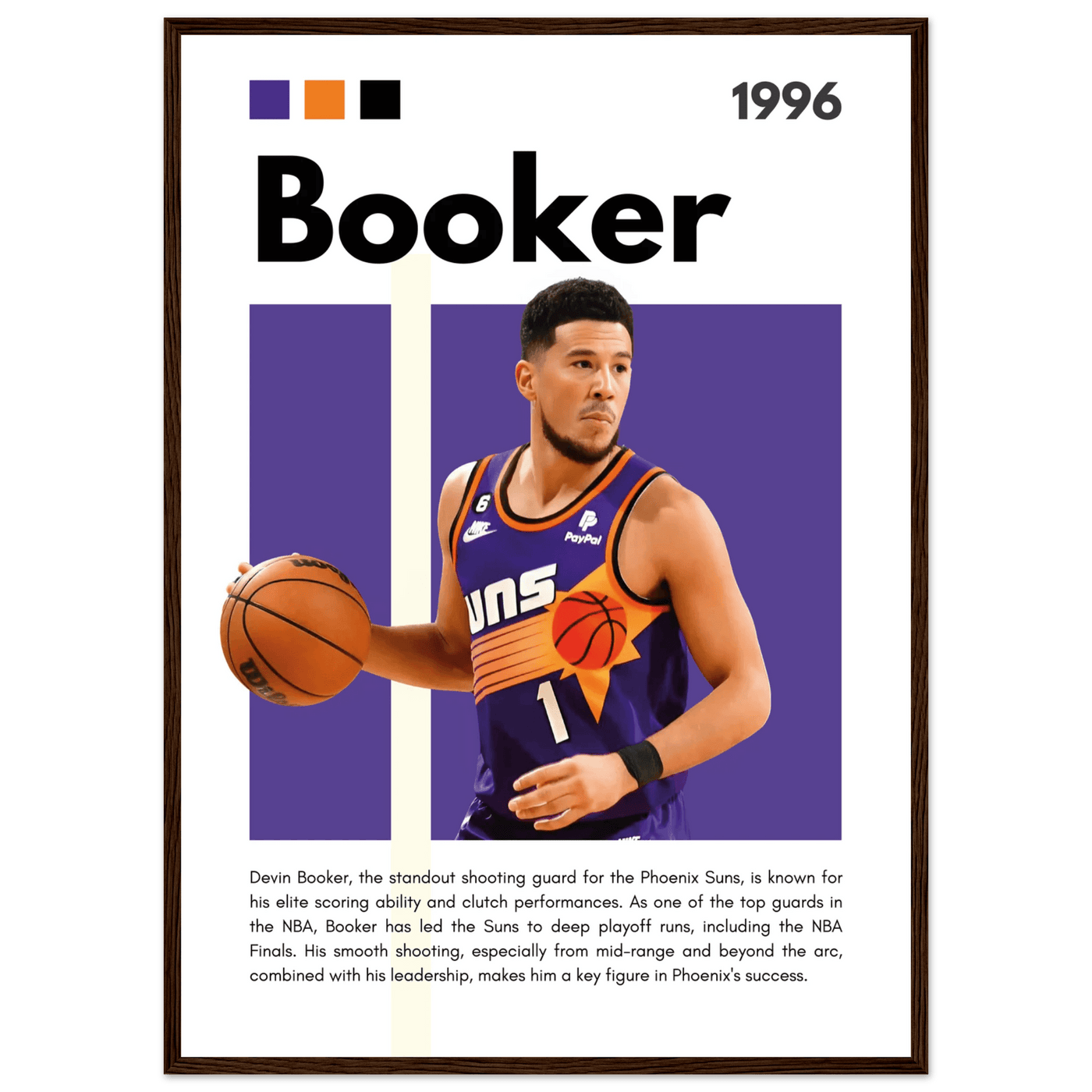 Devin Booker Phoenix Suns Modern Art Print - Vibrantwalls