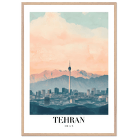 Tehran Iran Framed Poster – Serene Cityscape Wall Art with Customizable Wooden Frame & Sizes - Vibrantwalls