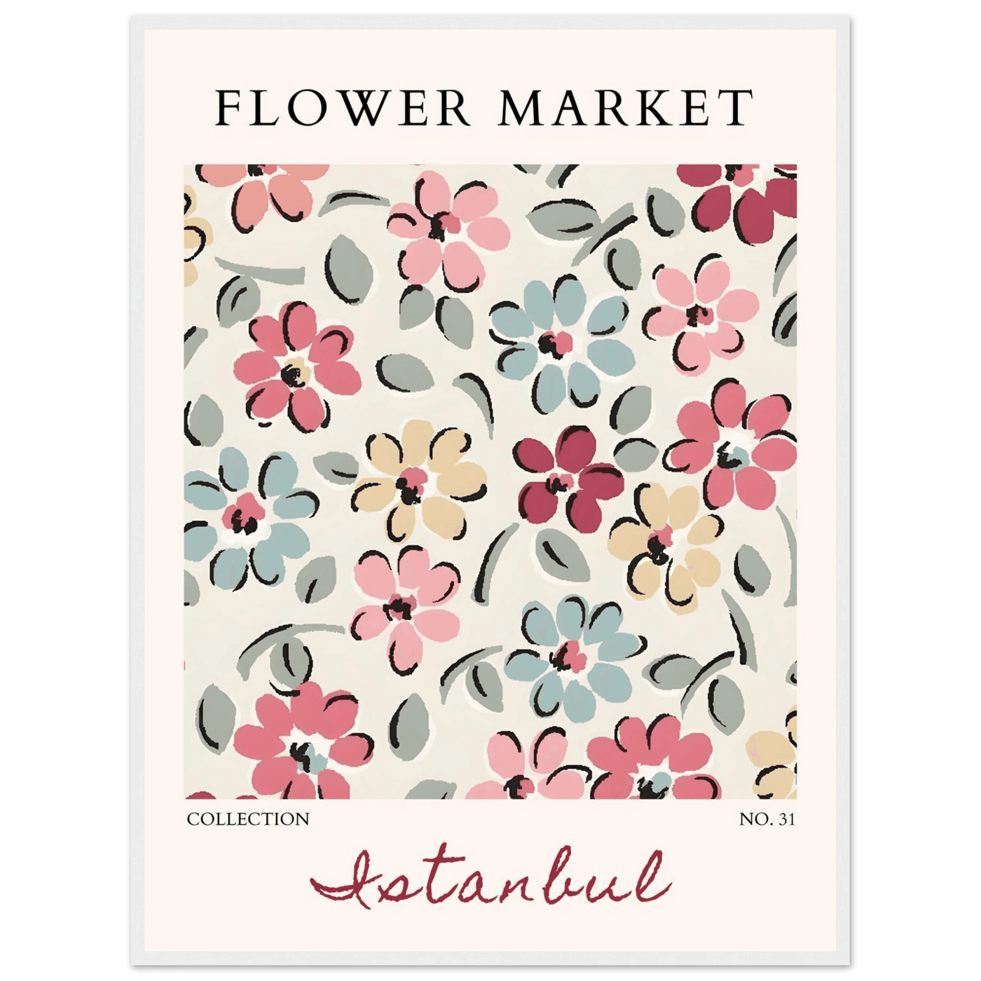 Flower Market Istanbul Art Print – Vibrant Floral Abstract Framed Poster | Ready-to-Hang Decor - Vibrantwalls