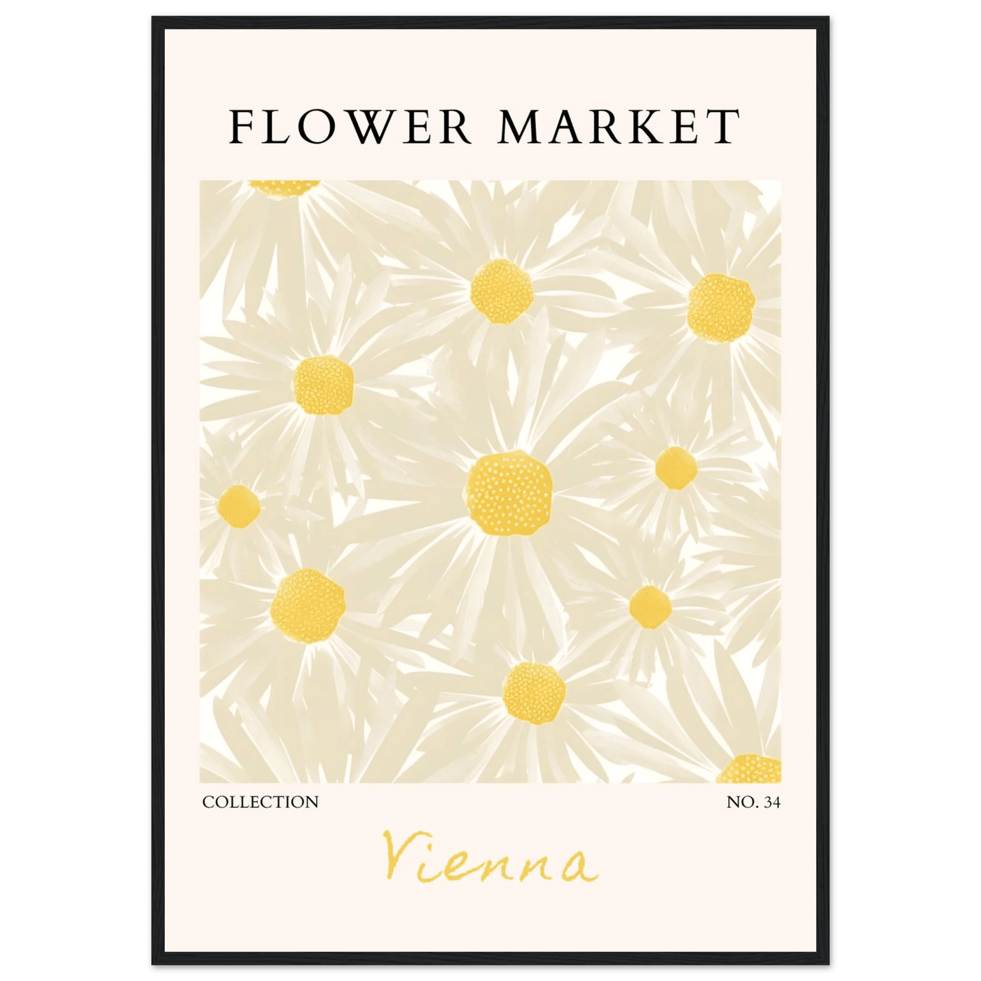 Flower Market Vienna Collection Framed Poster – Daisy Bloom Art Print | Ready-to-Hang Floral Decor - Vibrantwalls