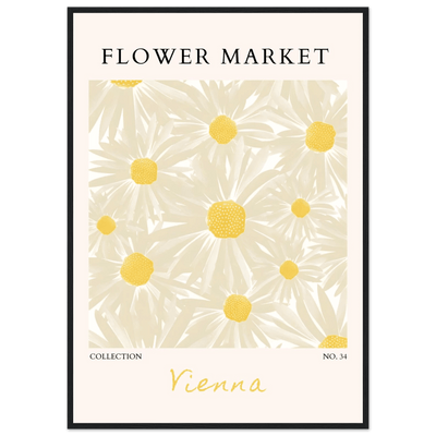 Flower Market Vienna Collection Framed Poster – Daisy Bloom Art Print | Ready-to-Hang Floral Decor - Vibrantwalls