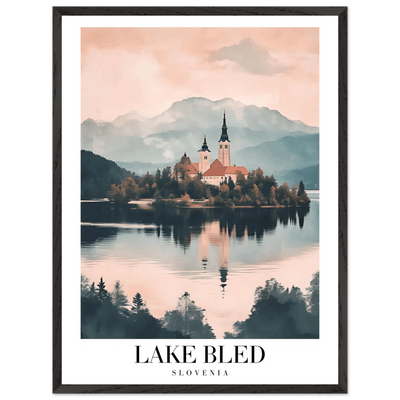 Lake Bled Slovenia Framed Poster – Serene Lakeside Wall Art with Wooden Frame - Vibrantwalls