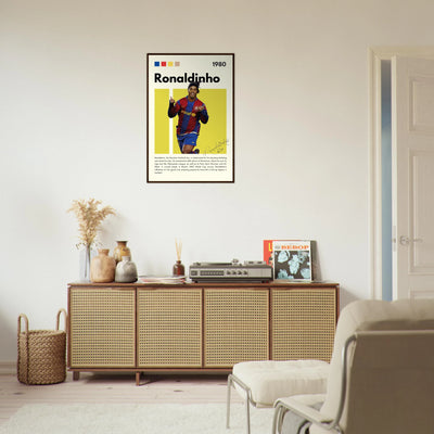 Ronaldinho Barcelona Football Legend Framed Brazil Poster Vibrantwalls