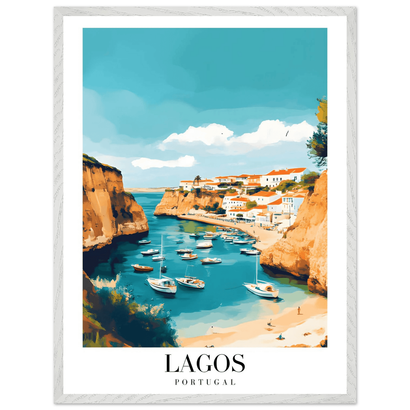 Lagos Portugal Framed Poster – Coastal Charm Travel Art with Wooden Frame - Vibrantwalls