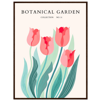 Botanical Garden Tulip Framed Poster – Pastel Florals & Nature Art Prints | Ready-to-Hang Wall Decor - Vibrantwalls
