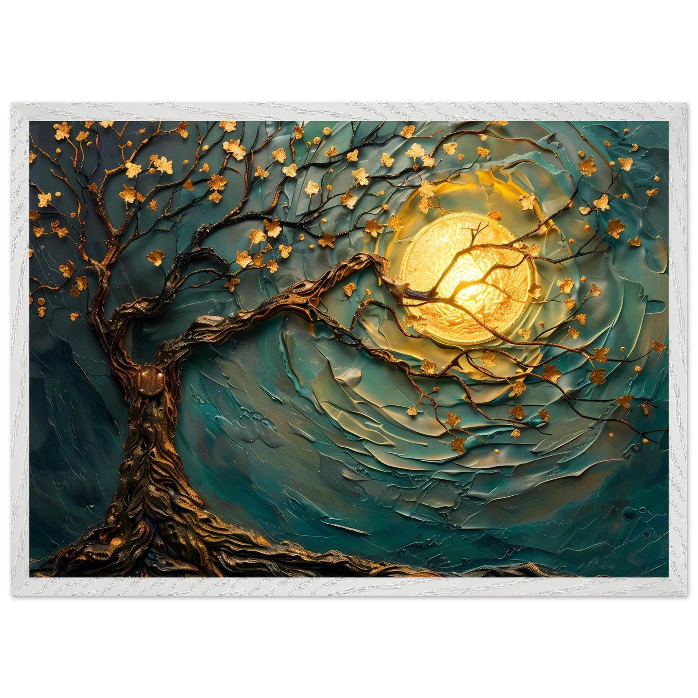 Teal Gold Tree of Life Pendant - Elegance in Nature's Design - Vibrantwalls