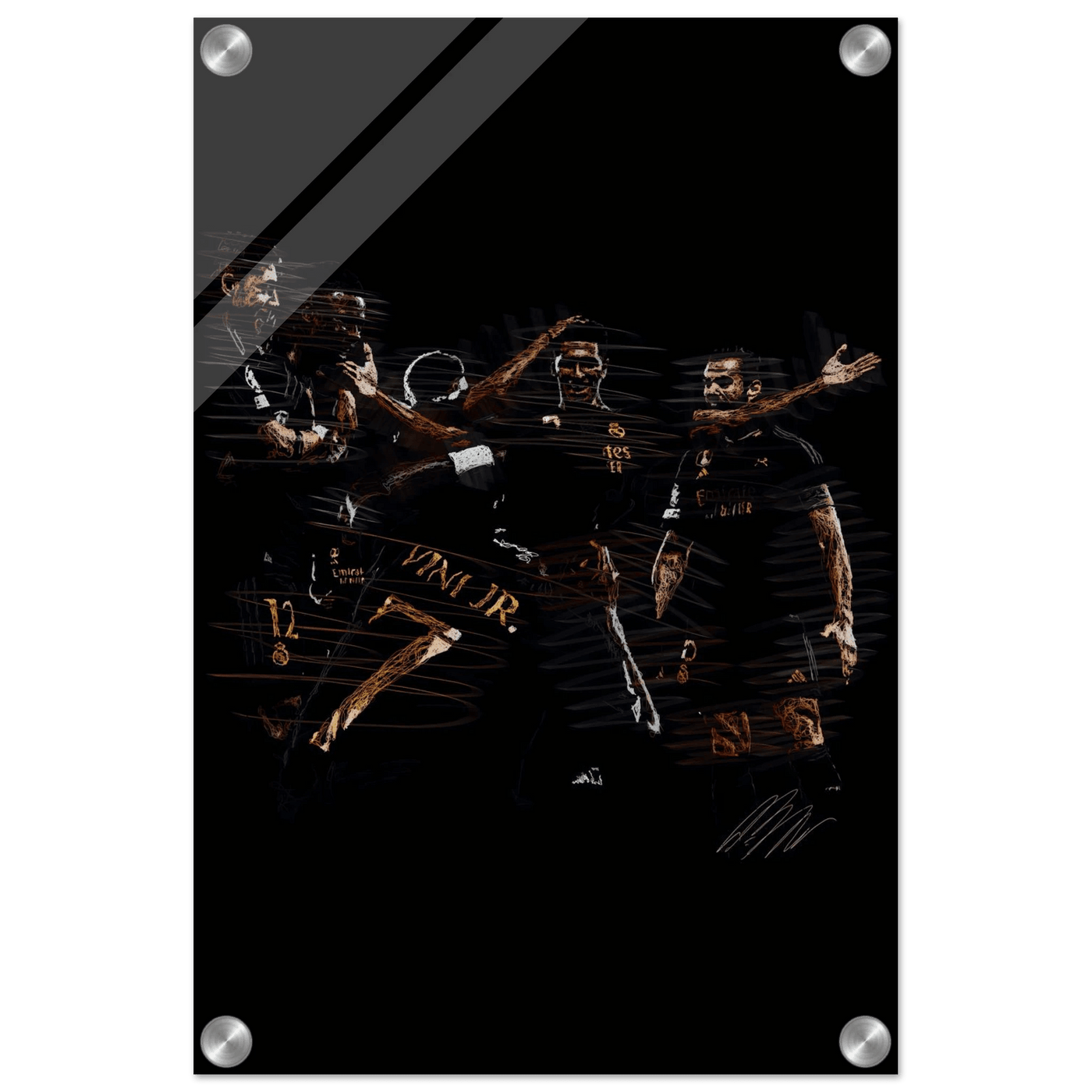 Dynamic Football Legends Acrylic Print – Energetic, Modern Sports Wall Art for Your Space - Vibrantwalls