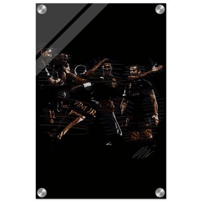 Dynamic Football Legends Acrylic Print – Energetic, Modern Sports Wall Art for Your Space - Vibrantwalls