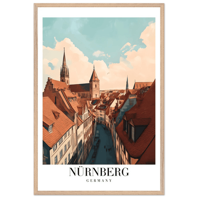 Nürnberg Germany Framed Poster – Vintage Travel Wall Art with Wooden Frame - Vibrantwalls