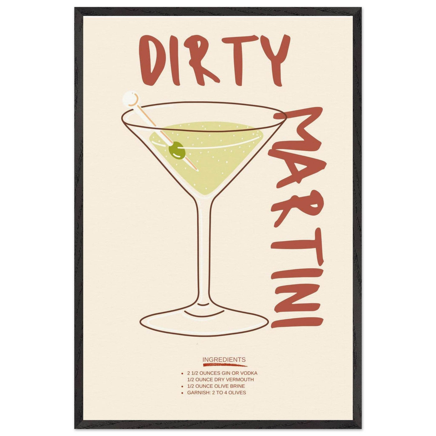 Dirty Martini Cocktail - Vibrantwalls