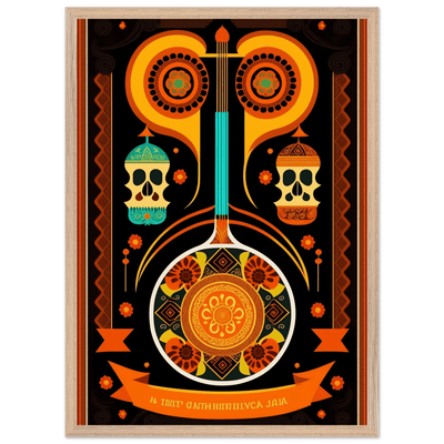 Vibrant Day of the Dead Guitar - Vibrantwalls