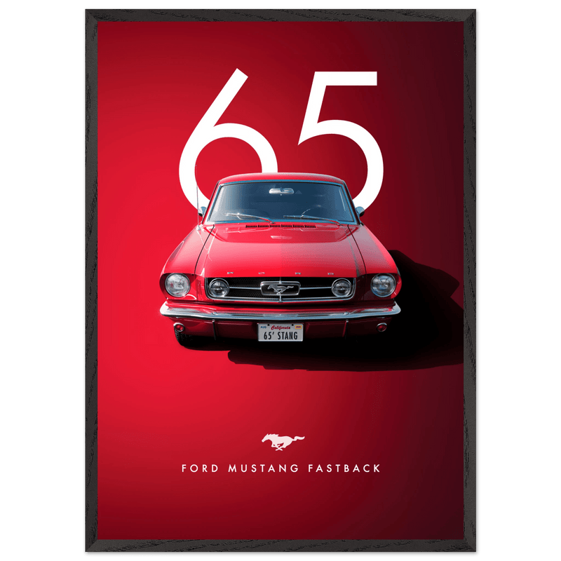 Mustang Fastback 1965 Classic Car Muscle Car USA Poster Wall Art - Vibrantwalls