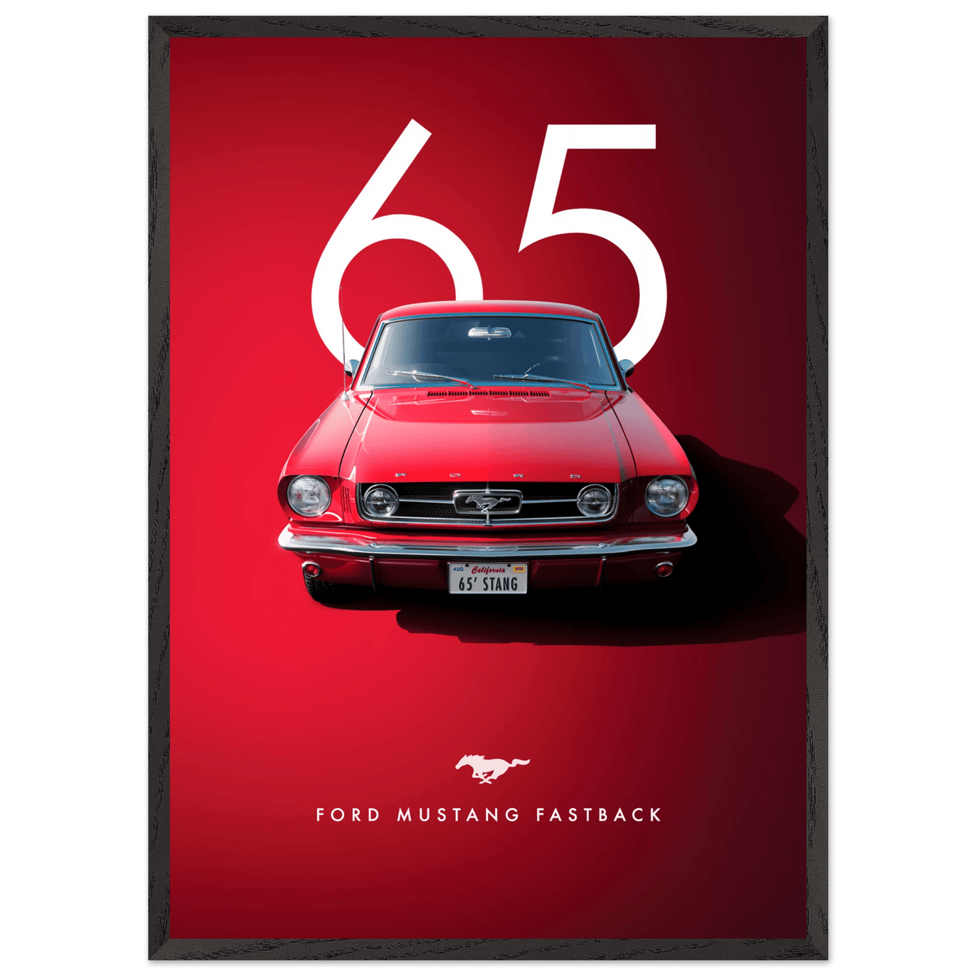 Iconic '65 Ford Mustang Fastback Framed Poster | Timeless Automotive Art, Ready-to-Hang in Your Style - Vibrantwalls
