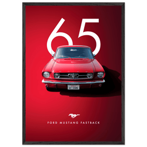 Iconic '65 Ford Mustang Fastback Framed Poster | Timeless Automotive Art, Ready-to-Hang in Your Style - Vibrantwalls