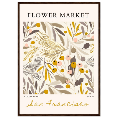 San Francisco Flower Market Collection Framed Poster – Botanical Golden Hues & Abstract Art Prints | Ready-to-Hang - Vibrantwalls